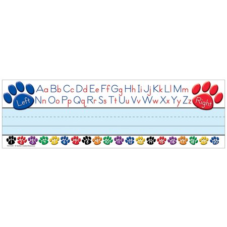Teacher Created Resources Colorful Paw Prints Left/Right Alphabet Name Plates, 36 Pieces, PK6 TCR4040